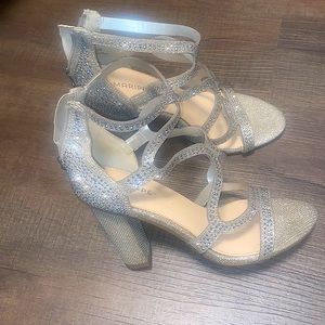Maripe woman’s size 8 crisscross rhinestone heels